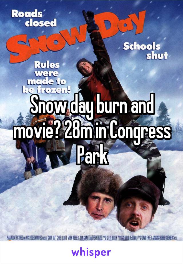 Snow day burn and movie? 28m in Congress Park