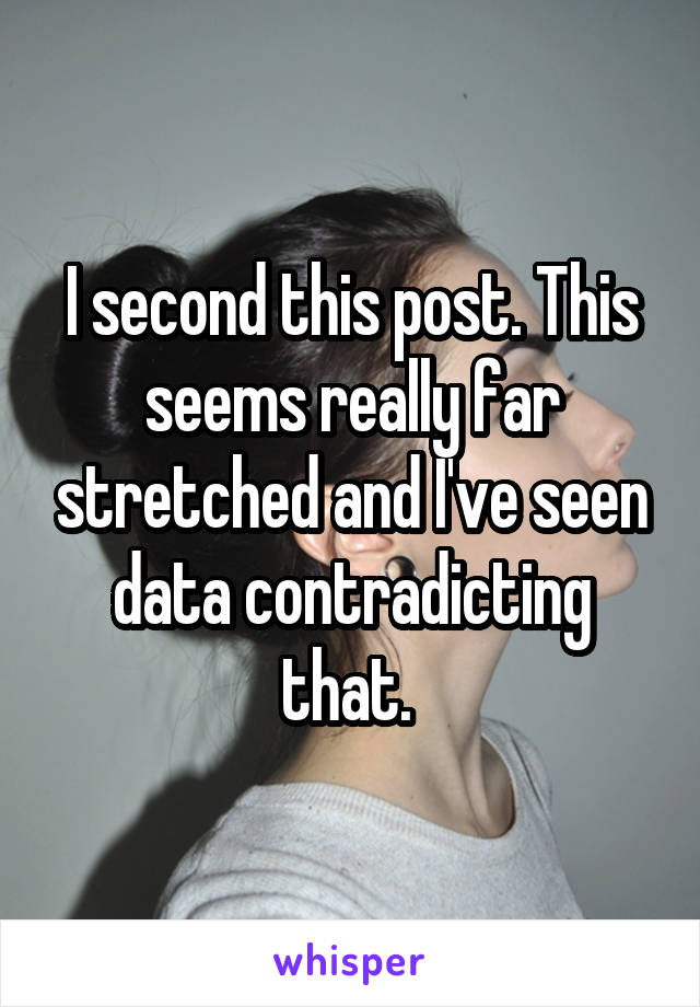 I second this post. This seems really far stretched and I've seen data contradicting that. 