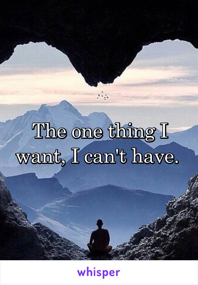 The one thing I want, I can't have. 