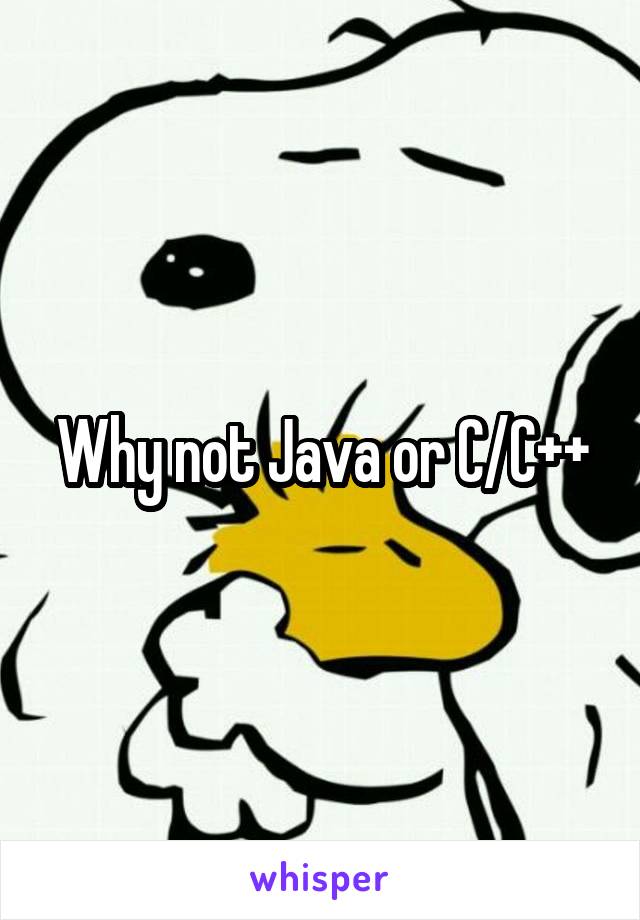 Why not Java or C/C++