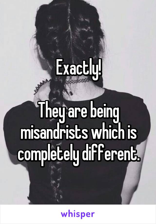 Exactly!

They are being misandrists which is completely different.