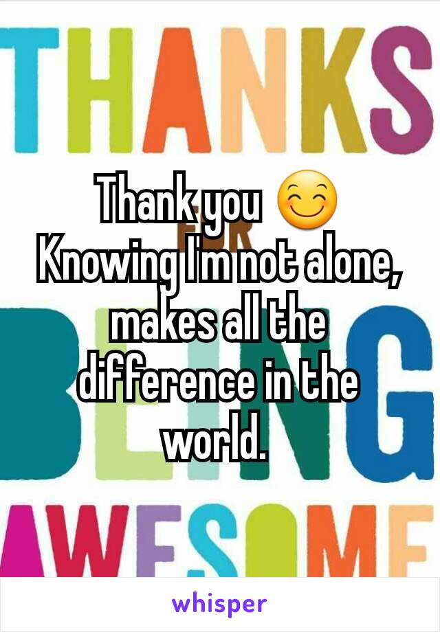 Thank you 😊 Knowing I'm not alone, makes all the difference in the world. 