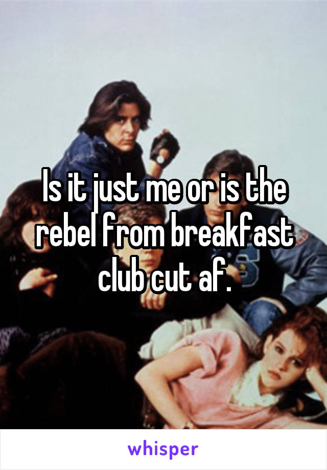 Is it just me or is the rebel from breakfast club cut af.