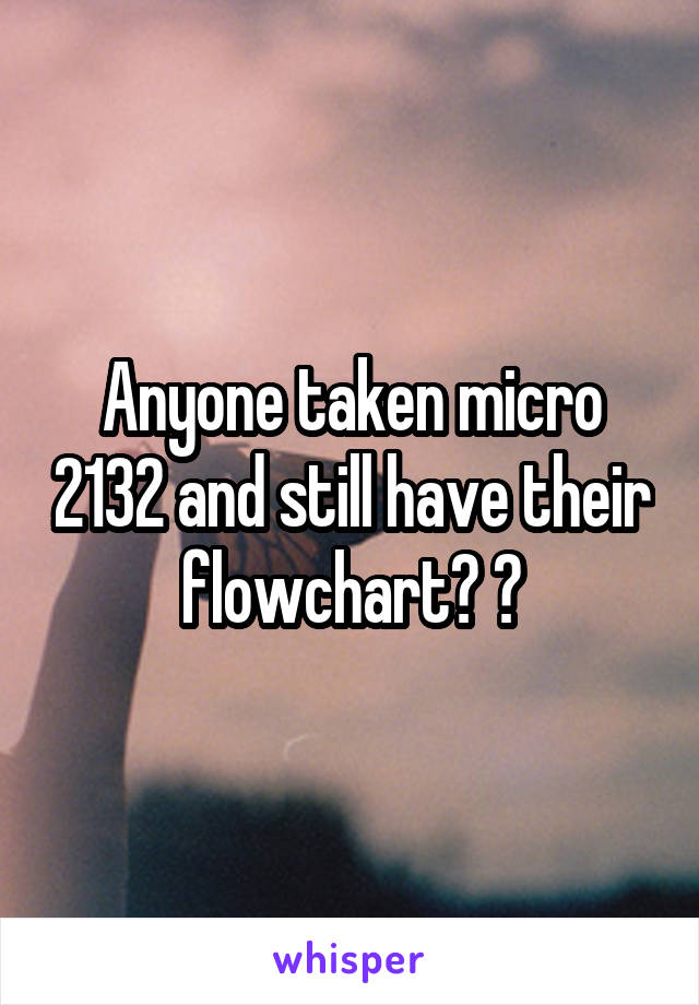 Anyone taken micro 2132 and still have their flowchart? ?