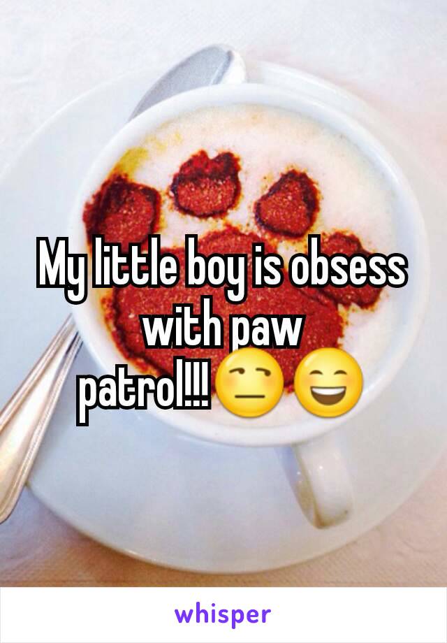 My little boy is obsess with paw patrol!!!😒😄