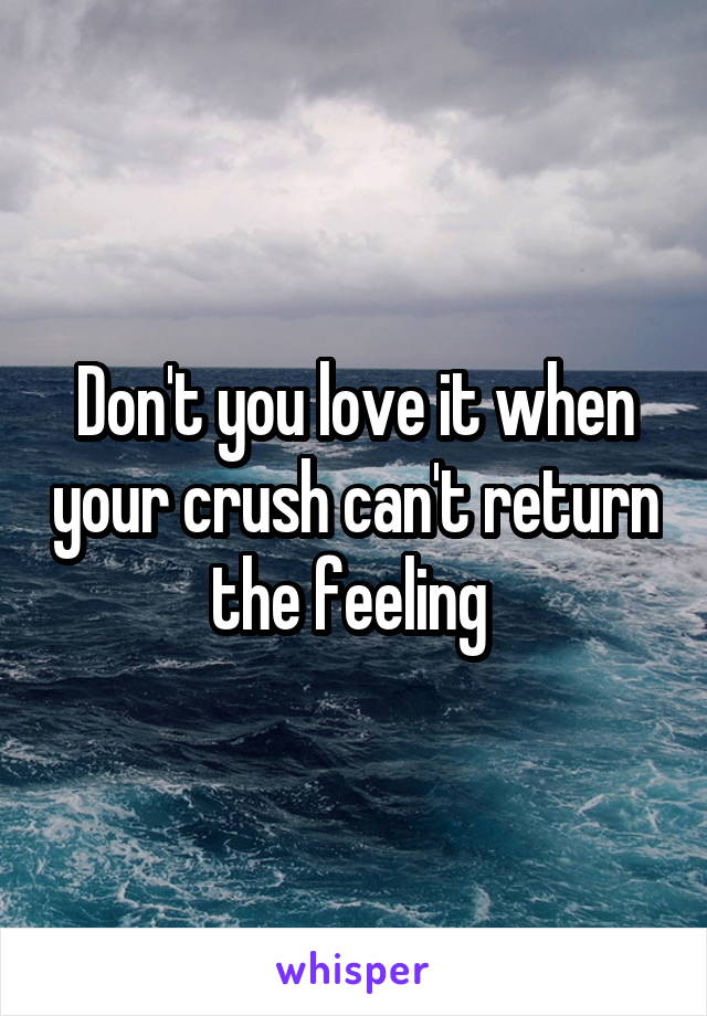 Don't you love it when your crush can't return the feeling 