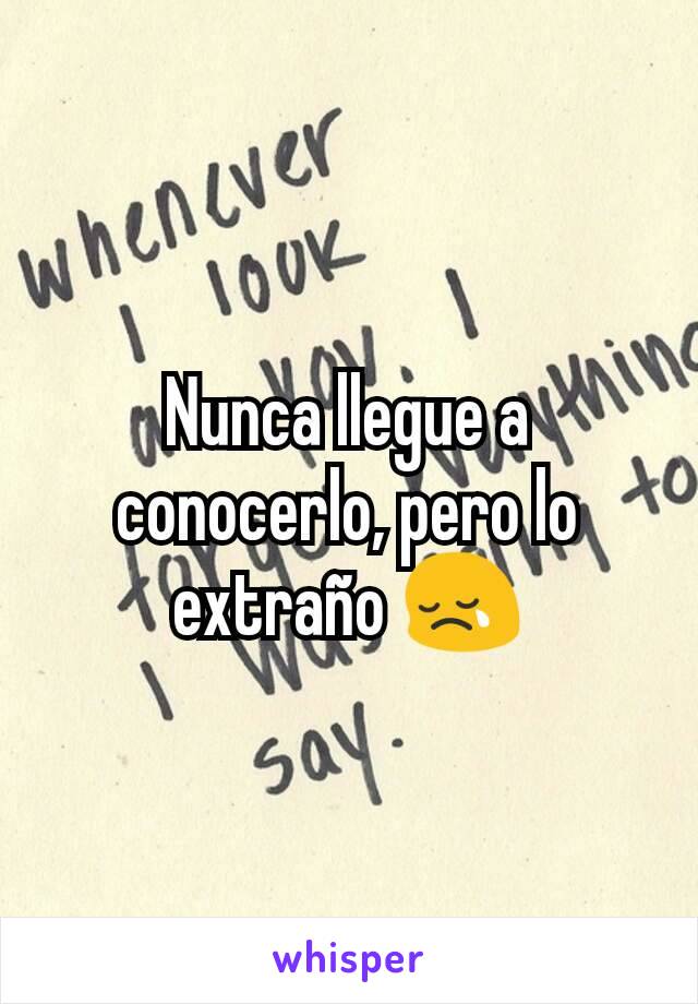 Nunca llegue a conocerlo, pero lo extraño 😢