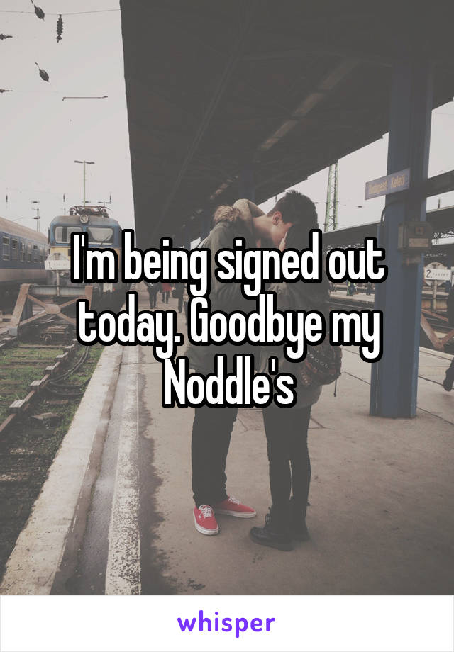 I'm being signed out today. Goodbye my Noddle's