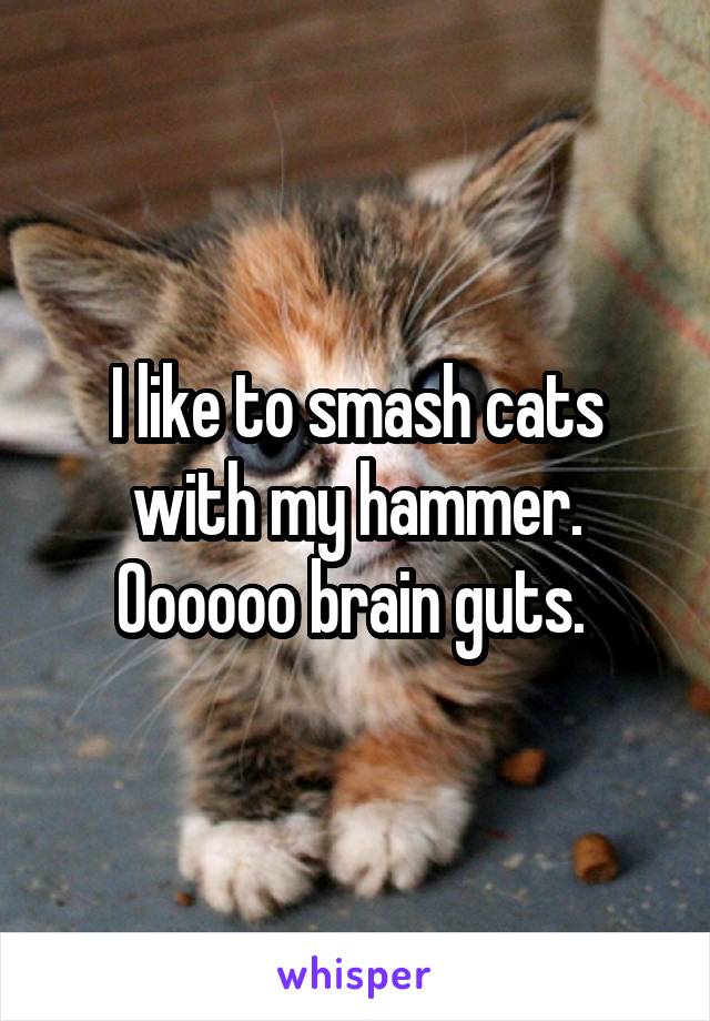 I like to smash cats with my hammer. Oooooo brain guts. 