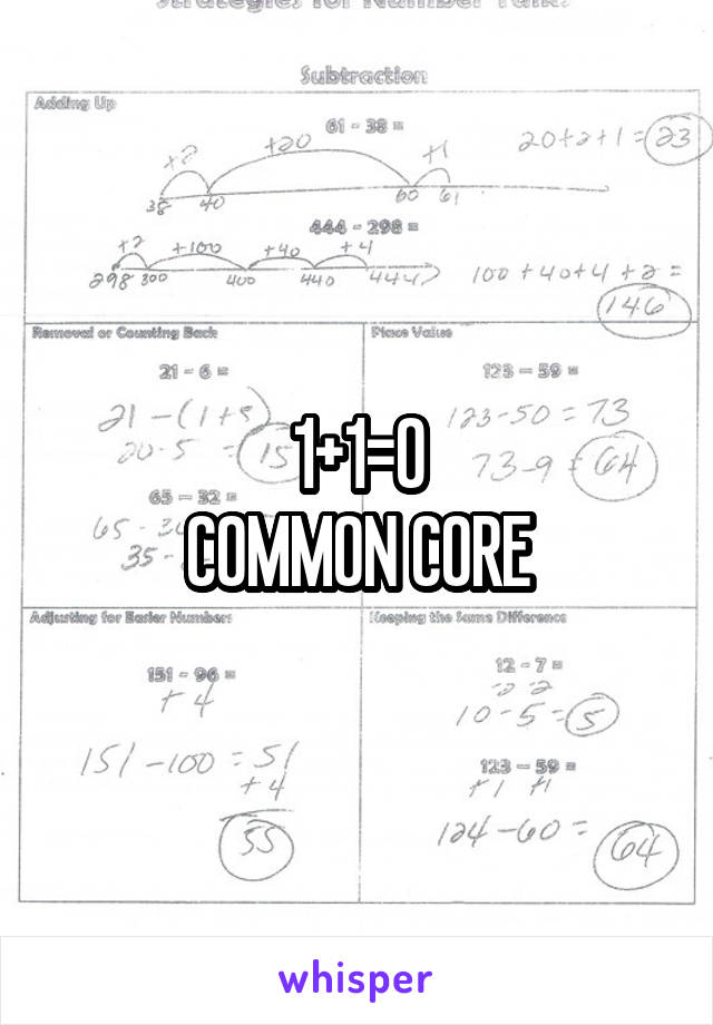 1+1=0
COMMON CORE