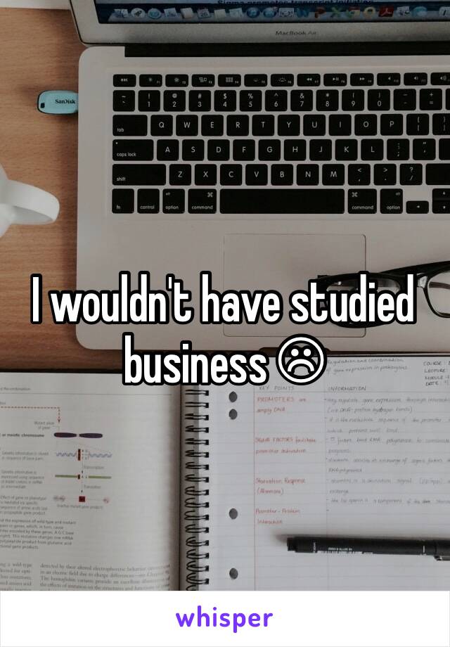 I wouldn't have studied business ☹