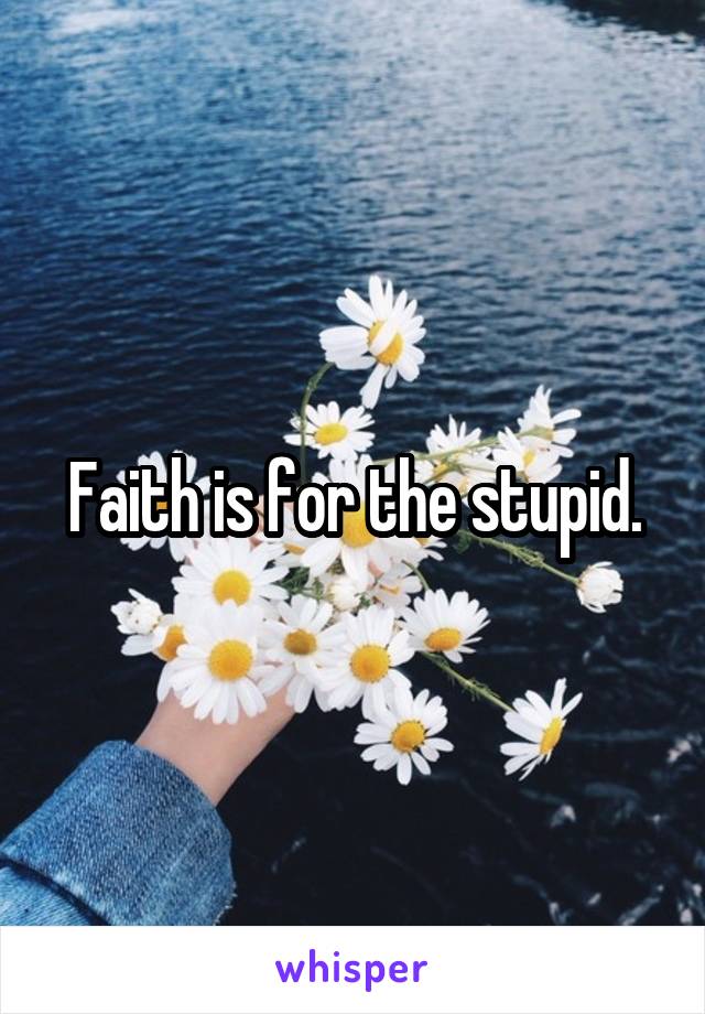 Faith is for the stupid.