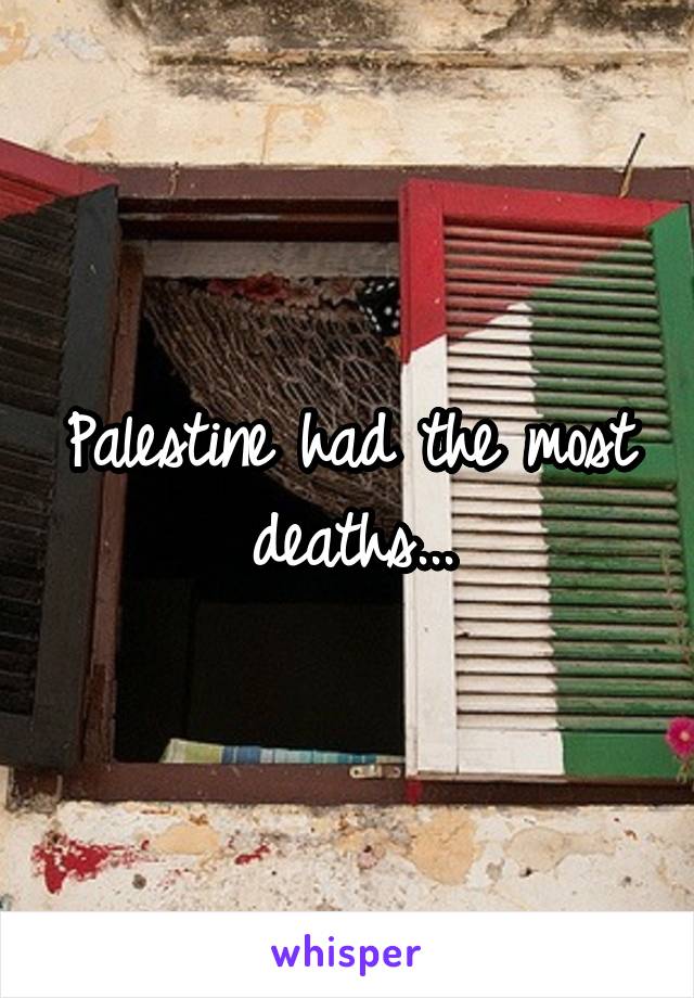 Palestine had the most deaths...