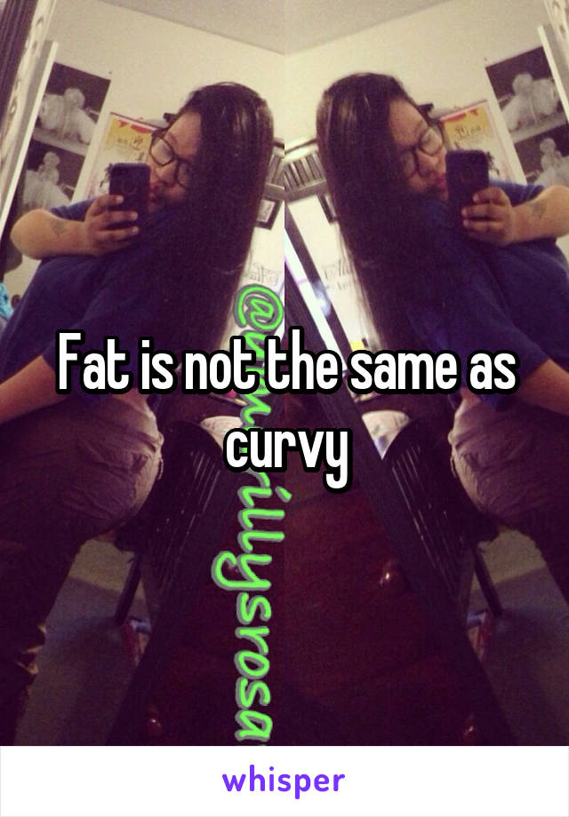 Fat is not the same as curvy