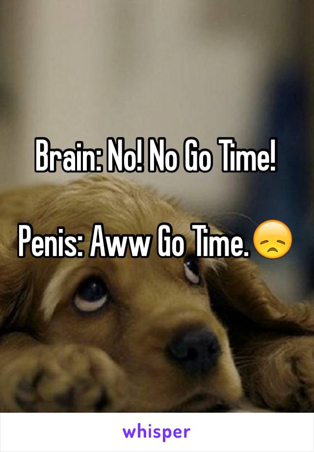 Brain: No! No Go Time!

Penis: Aww Go Time.😞