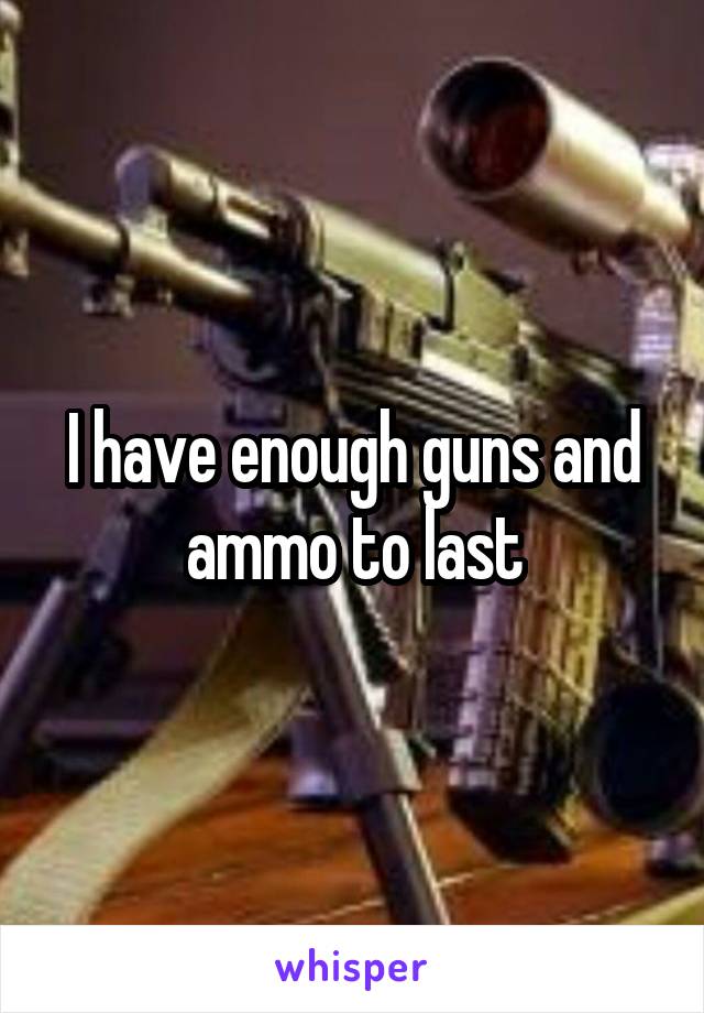 I have enough guns and ammo to last