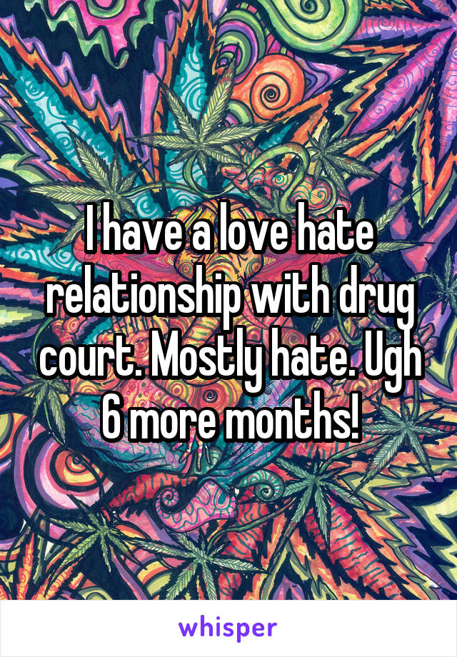 I have a love hate relationship with drug court. Mostly hate. Ugh 6 more months!