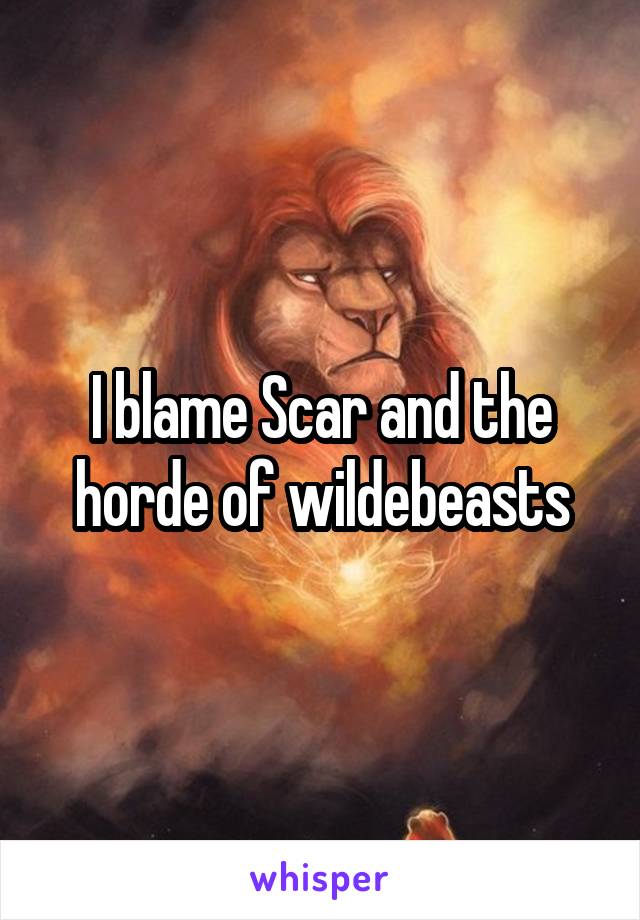 I blame Scar and the horde of wildebeasts