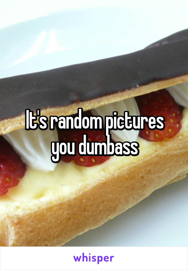 It's random pictures you dumbass