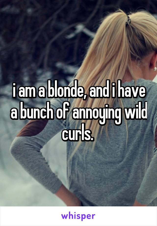 i am a blonde, and i have a bunch of annoying wild curls. 