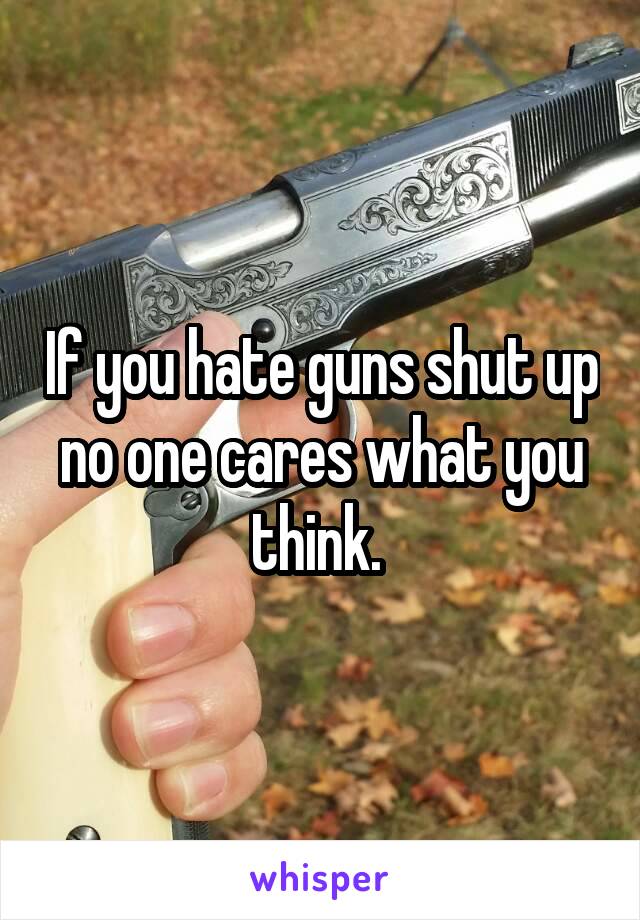 If you hate guns shut up no one cares what you think. 