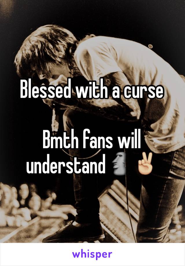 Blessed with a curse

Bmth fans will understand🗿✌🏼️