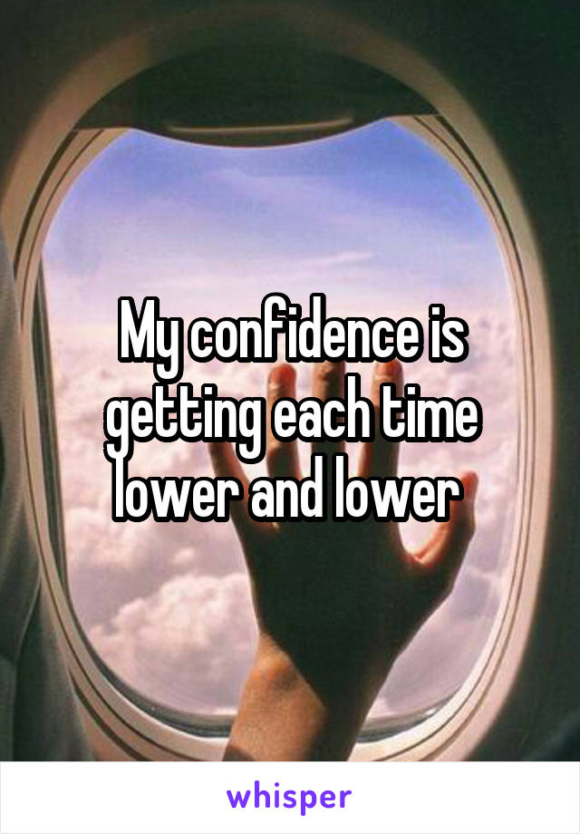 My confidence is getting each time lower and lower 