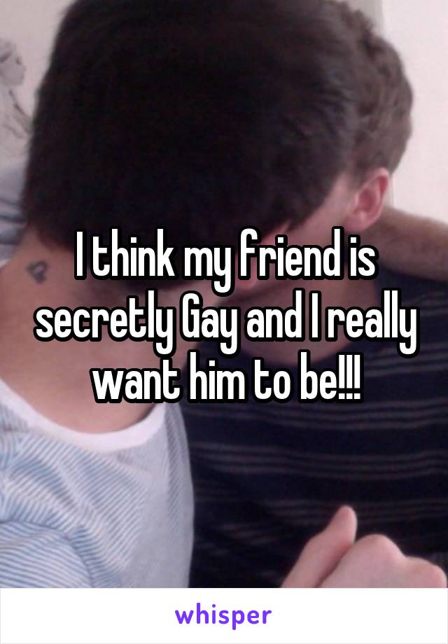 I think my friend is secretly Gay and I really want him to be!!!