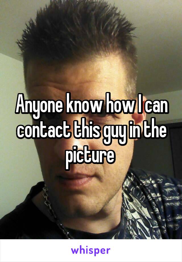 Anyone know how I can contact this guy in the picture 