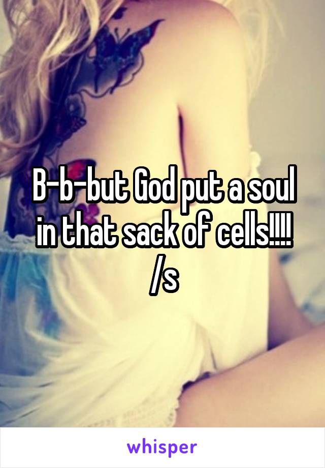 B-b-but God put a soul in that sack of cells!!!!
/s