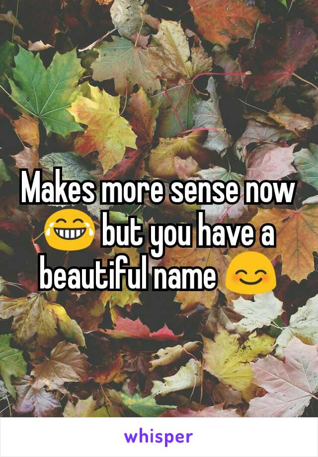 Makes more sense now 😂 but you have a beautiful name 😊