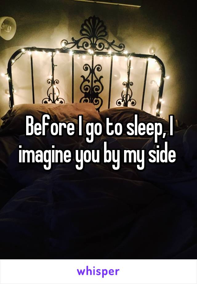 Before I go to sleep, I imagine you by my side 