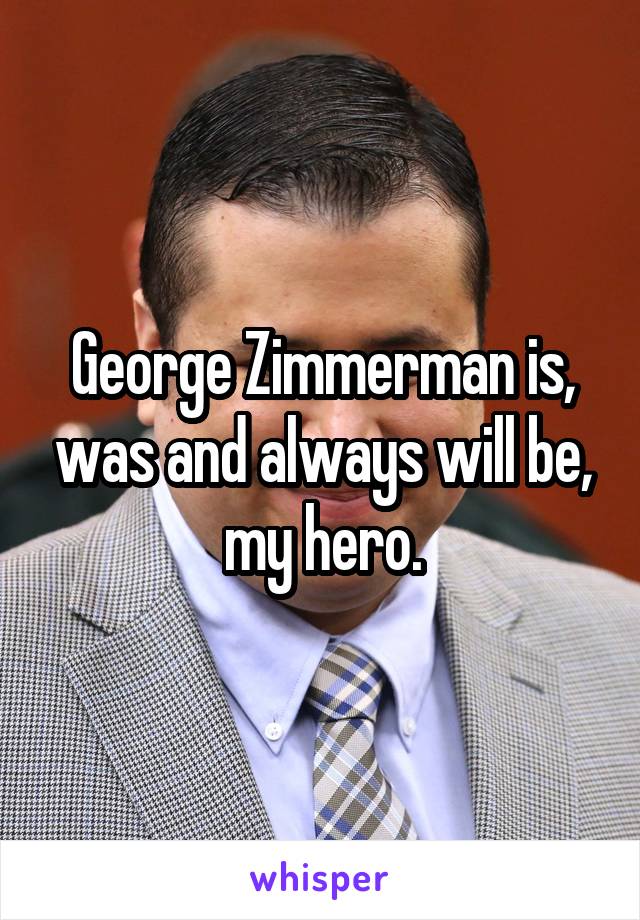 George Zimmerman is, was and always will be, my hero.