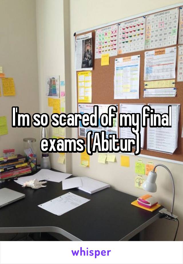 I'm so scared of my final exams (Abitur) 