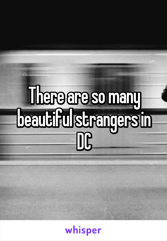 There are so many beautiful strangers in DC