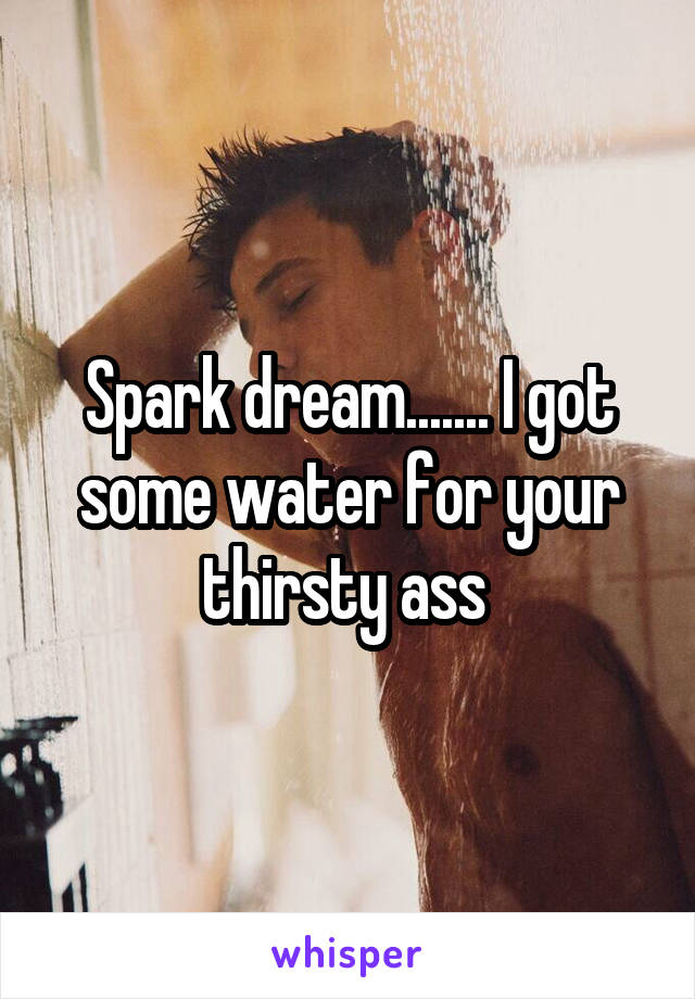 Spark dream....... I got some water for your thirsty ass 