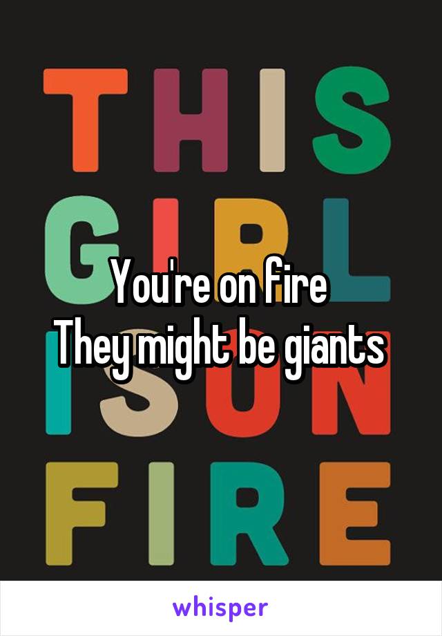 You're on fire 
They might be giants 