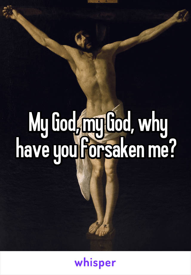  My God, my God, why have you forsaken me?