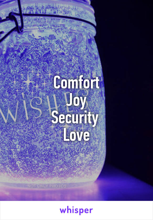 Comfort
Joy
Security 
Love