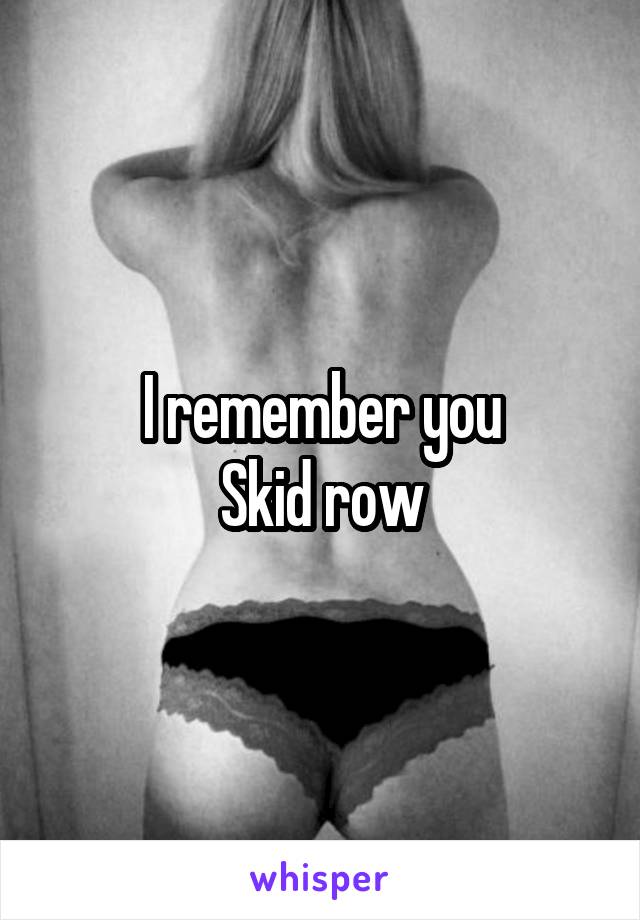 I remember you
Skid row