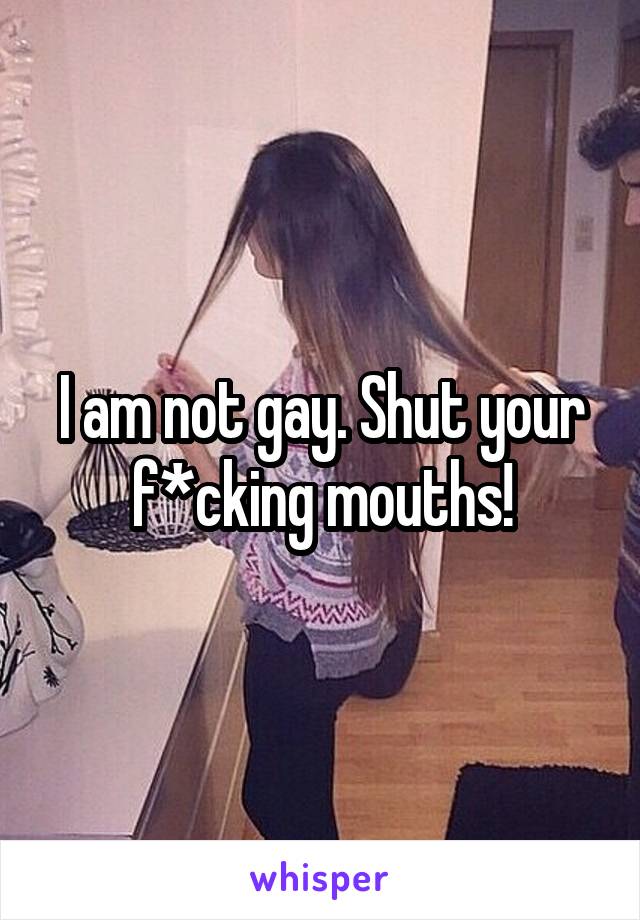 I am not gay. Shut your f*cking mouths!