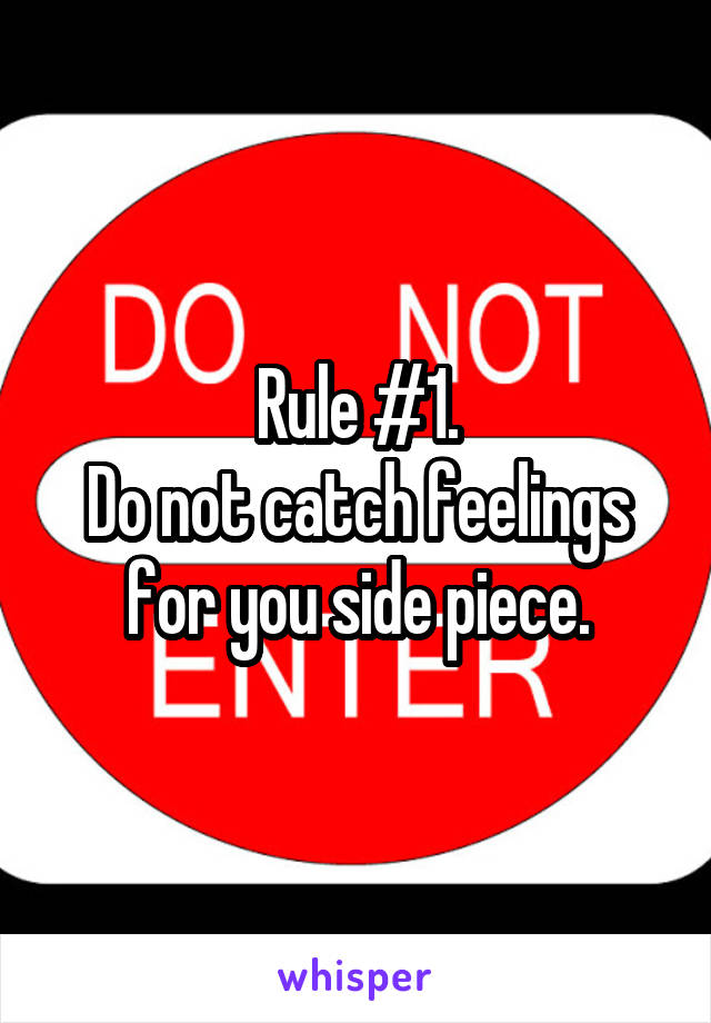 Rule #1.
Do not catch feelings for you side piece.