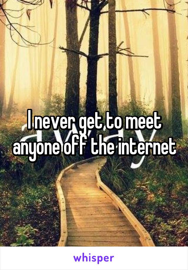 I never get to meet anyone off the internet