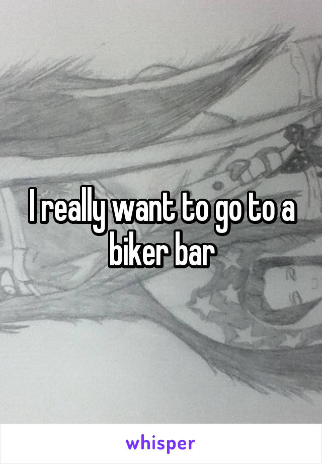 I really want to go to a biker bar