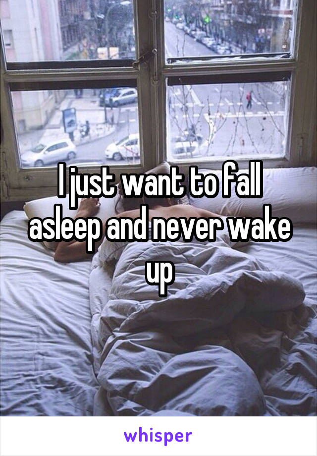 I just want to fall asleep and never wake up