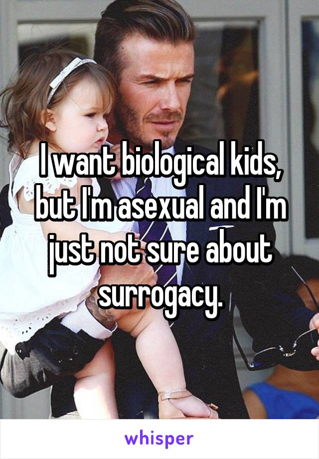 I want biological kids, but I'm asexual and I'm just not sure about surrogacy.