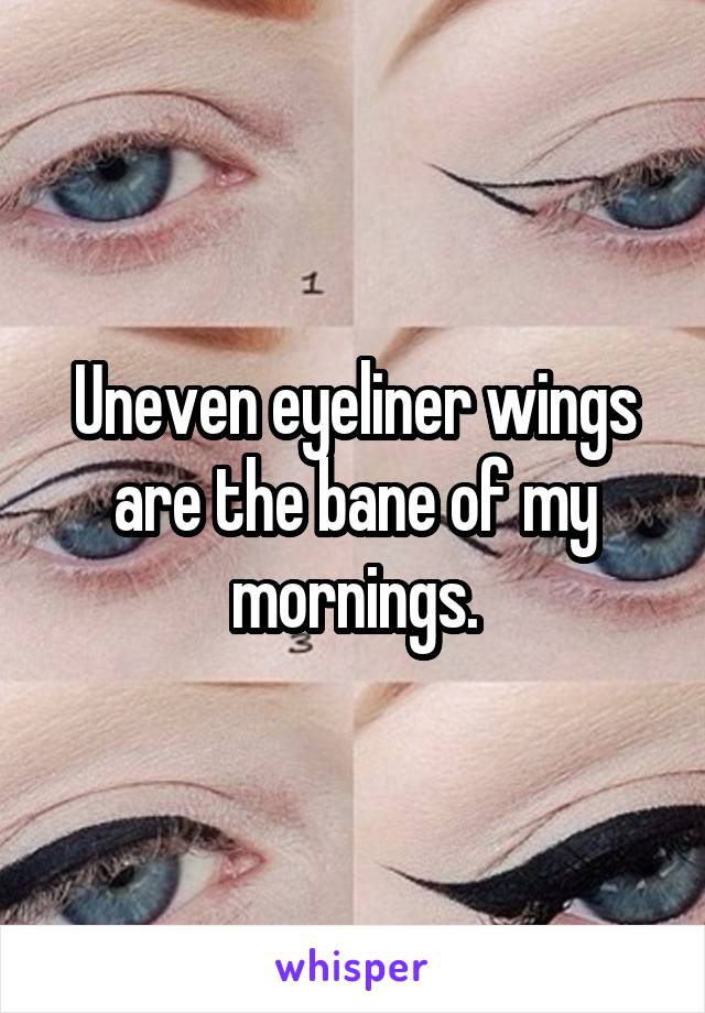 Uneven eyeliner wings are the bane of my mornings.