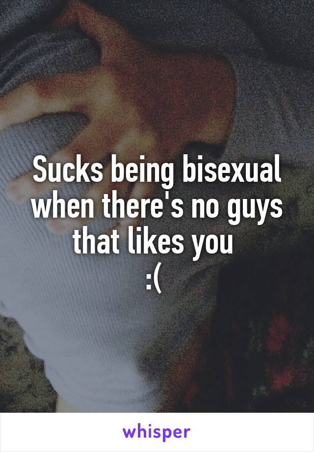 Sucks being bisexual when there's no guys that likes you 
:( 