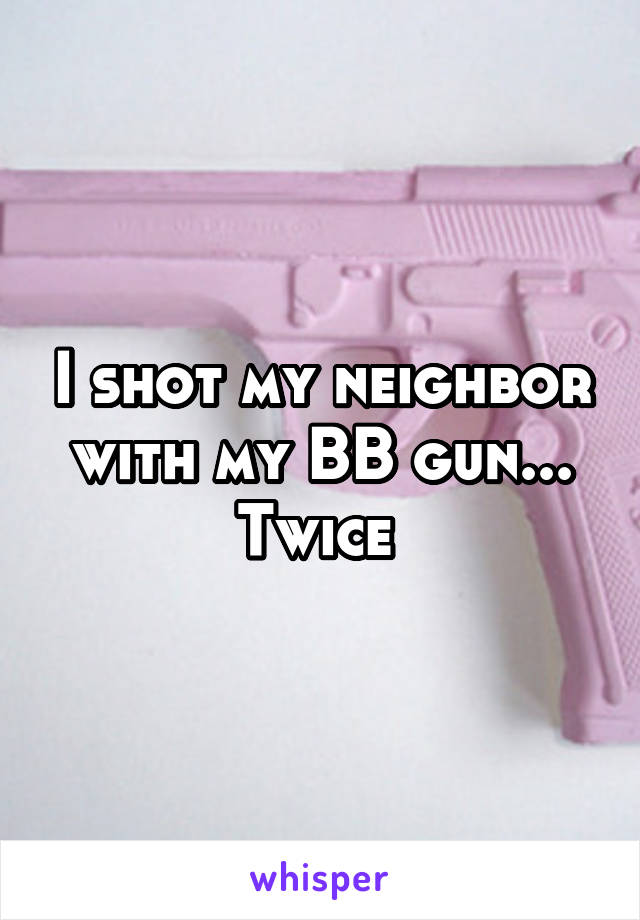 I shot my neighbor with my BB gun... Twice 