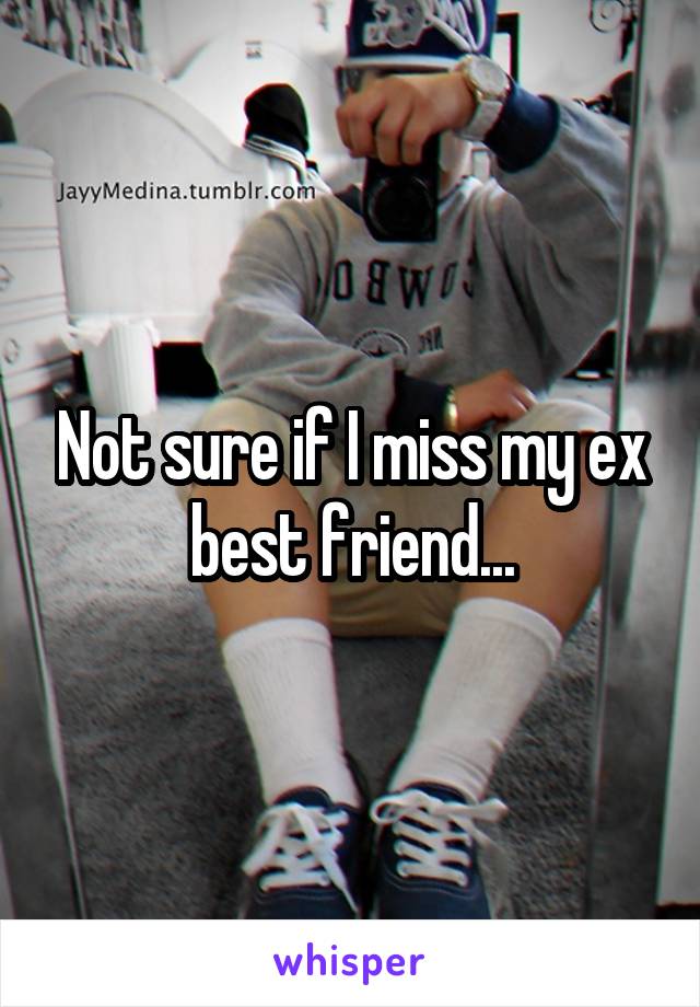 Not sure if I miss my ex best friend...
